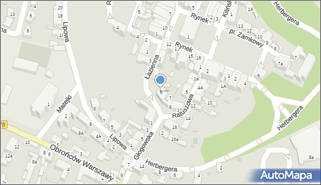 Wschowa, Łazienna, 6, mapa Wschowa