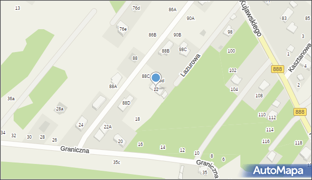Wyględy, Lazurowa, 12, mapa Wyględy