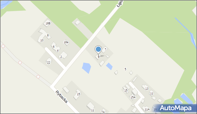 Żabieniec, Łąkowa, 9, mapa Żabieniec