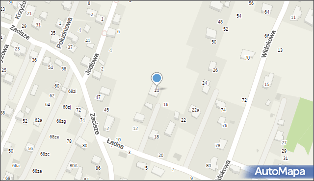 Zabierzów, Ładna, 14, mapa Zabierzów