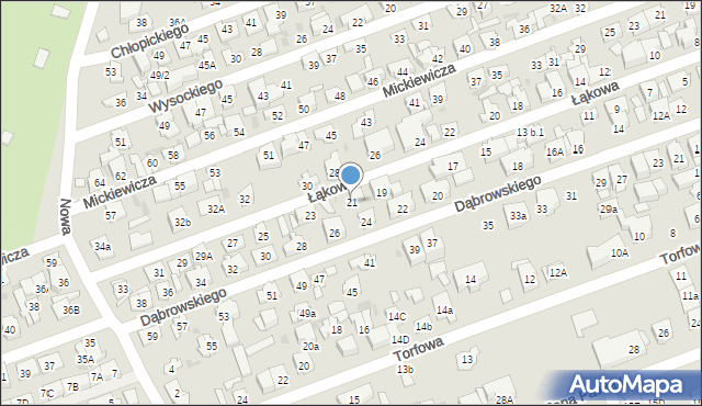 Ząbki, Łąkowa, 21, mapa Ząbki