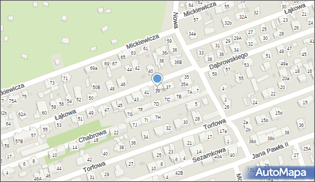 Ząbki, Łąkowa, 39, mapa Ząbki