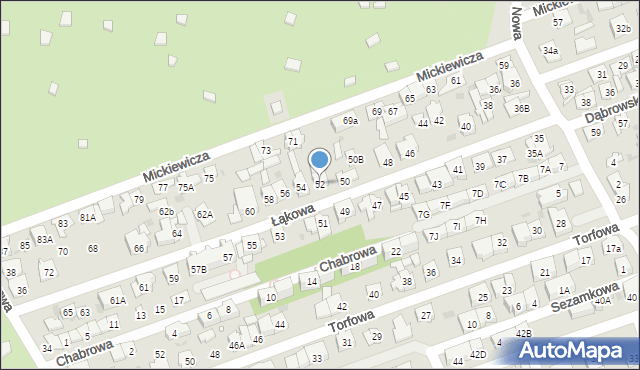 Ząbki, Łąkowa, 52, mapa Ząbki