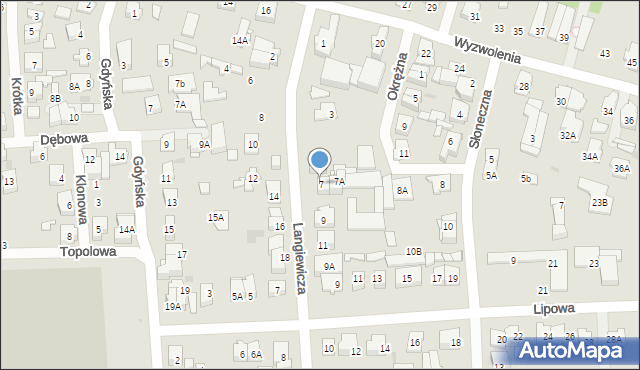 Ząbki, Langiewicza Mariana, gen., 7, mapa Ząbki