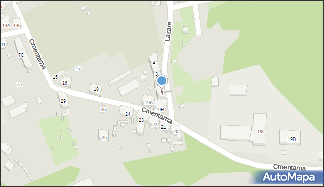 Zabrze, Lazara Antoniego, 1, mapa Zabrza