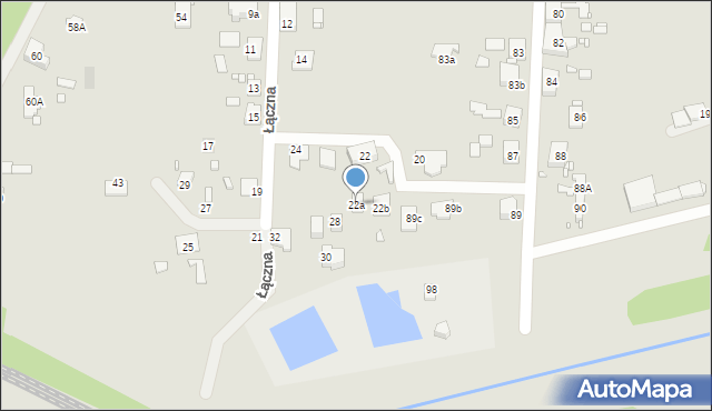 Zabrze, Łączna, 22a, mapa Zabrza