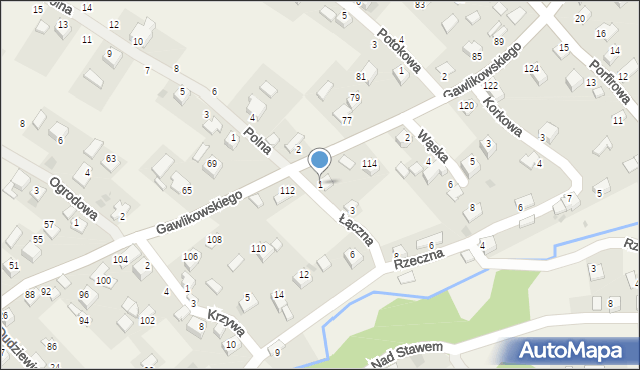 Zalas, Łączna, 1, mapa Zalas