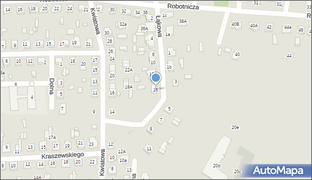 Zamość, Łąkowa, 16, mapa Zamościa