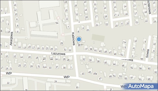 Zamość, Lazurowa, 35, mapa Zamościa