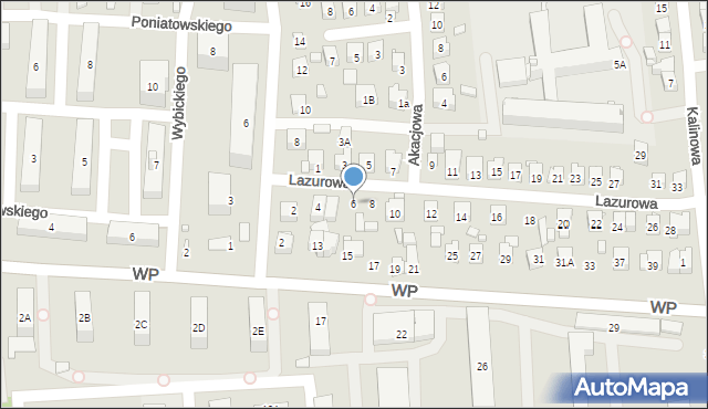 Zamość, Lazurowa, 6, mapa Zamościa