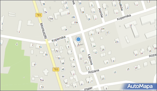 Żarki, Łąkowa, 15, mapa Żarki