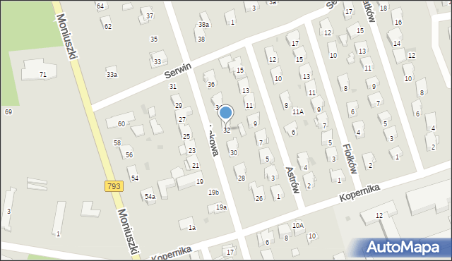 Żarki, Łąkowa, 32, mapa Żarki