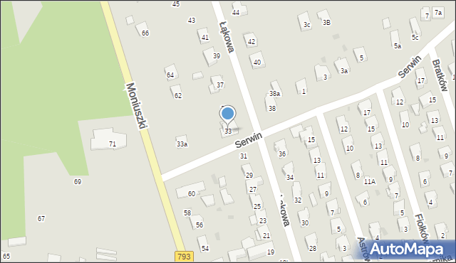 Żarki, Łąkowa, 33, mapa Żarki