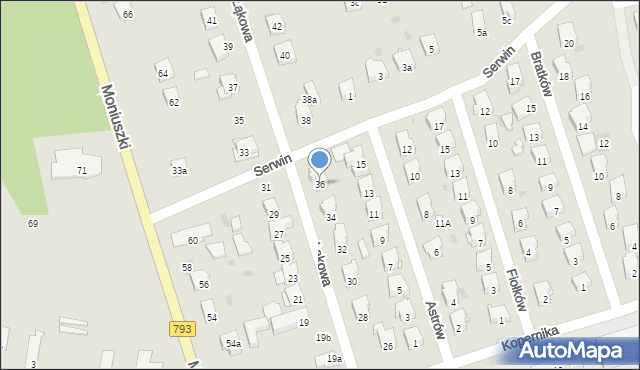 Żarki, Łąkowa, 36, mapa Żarki