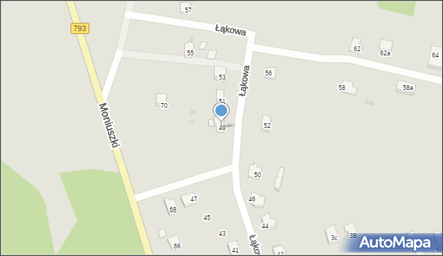 Żarki, Łąkowa, 49, mapa Żarki