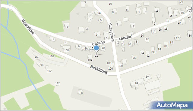 Zarzecze, Łączna, 11, mapa Zarzecze