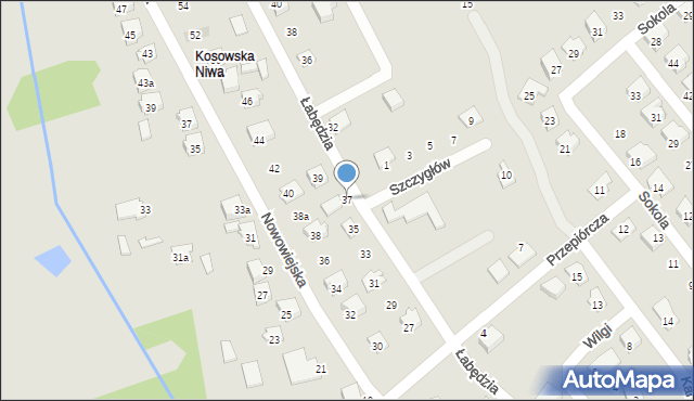 Zawiercie, Łabędzia, 37, mapa Zawiercie