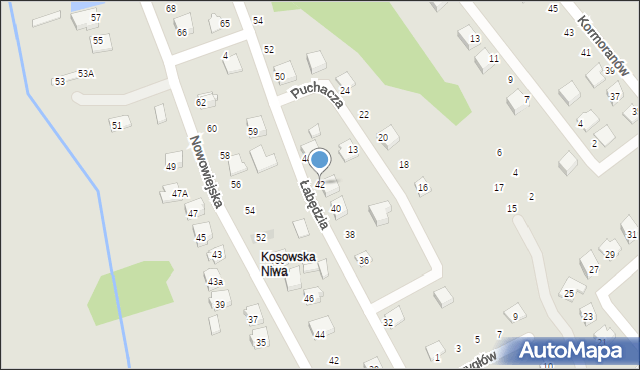 Zawiercie, Łabędzia, 42, mapa Zawiercie