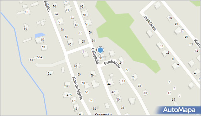 Zawiercie, Łabędzia, 50, mapa Zawiercie