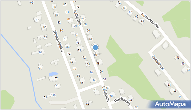 Zawiercie, Łabędzia, 60, mapa Zawiercie