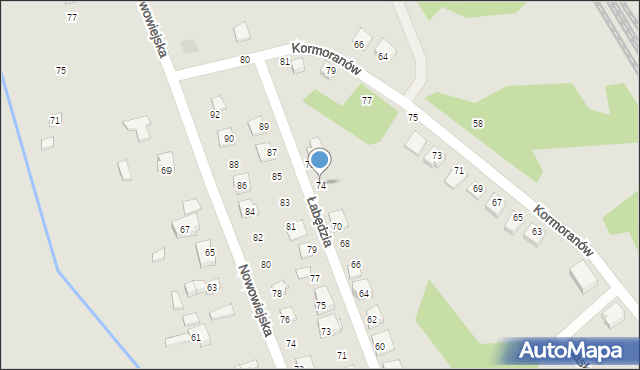 Zawiercie, Łabędzia, 74, mapa Zawiercie