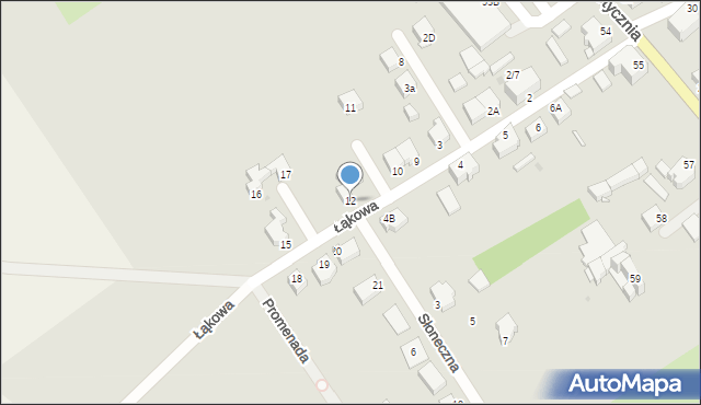 Zbąszyń, Łąkowa, 12, mapa Zbąszyń