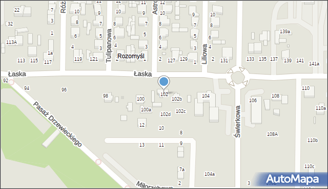 Zduńska Wola, Łaska, 102, mapa Zduńska Wola