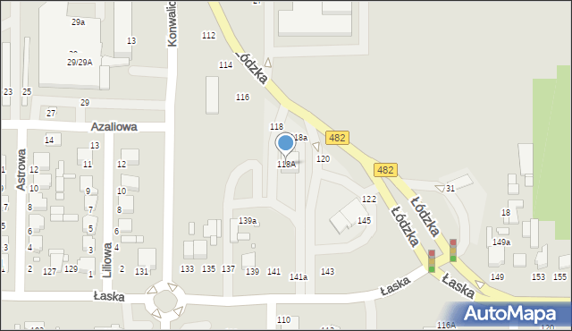 Zduńska Wola, Łaska, 118A, mapa Zduńska Wola