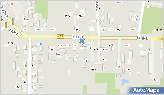 Zduńska Wola, Łaska, 128, mapa Zduńska Wola