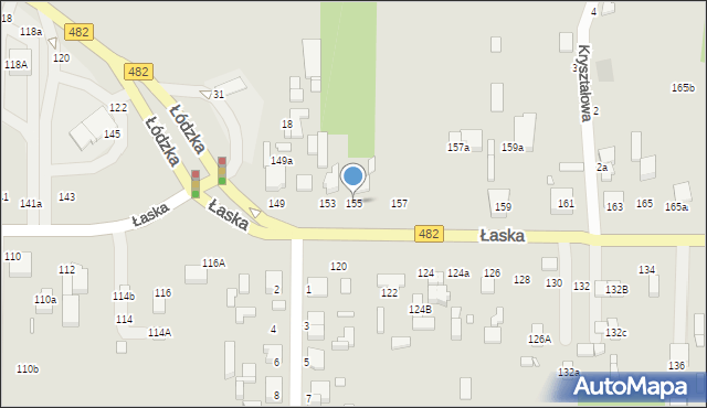 Zduńska Wola, Łaska, 155, mapa Zduńska Wola