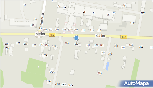 Zduńska Wola, Łaska, 182, mapa Zduńska Wola