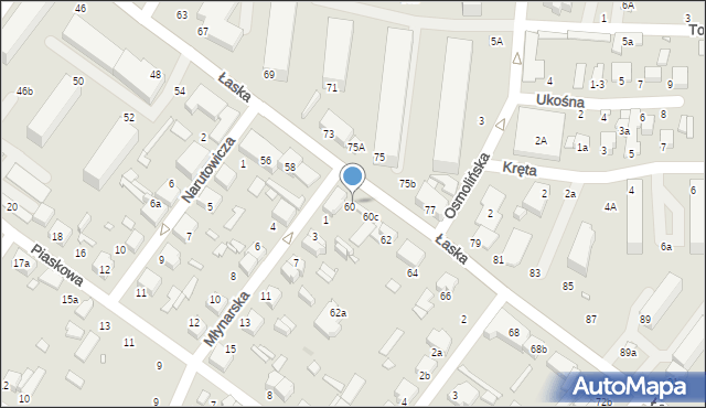 Zduńska Wola, Łaska, 60a, mapa Zduńska Wola