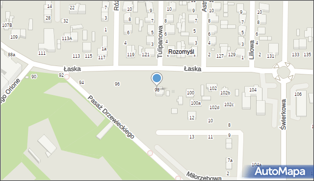 Zduńska Wola, Łaska, 98, mapa Zduńska Wola