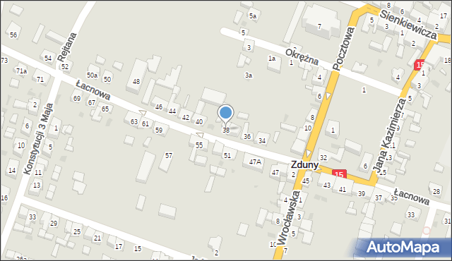 Zduny, Łacnowa, 38, mapa Zduny