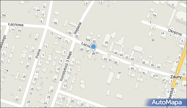 Zduny, Łacnowa, 65, mapa Zduny
