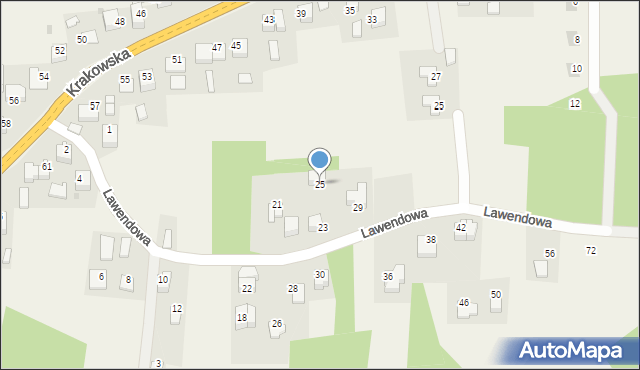 Zelczyna, Lawendowa, 25, mapa Zelczyna