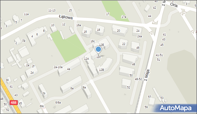 Zgierz, Łąkowa, 12c, mapa Zgierz