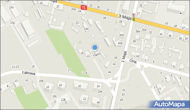 Zgierz, Łąkowa, 21a, mapa Zgierz