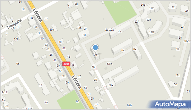 Zgierz, Łąkowa, 2b, mapa Zgierz