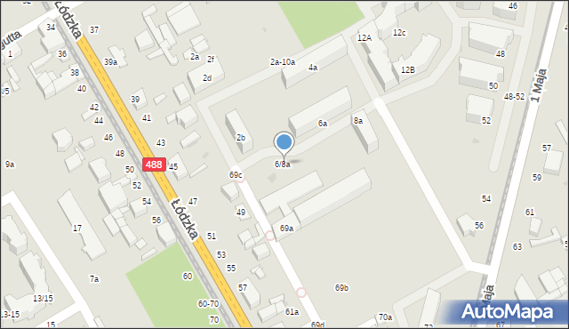 Zgierz, Łąkowa, 6/8a, mapa Zgierz