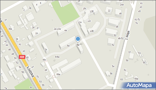 Zgierz, Łąkowa, 8a, mapa Zgierz