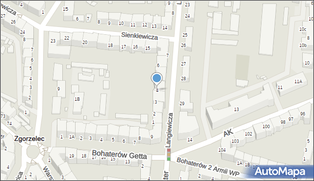 Zgorzelec, Langiewicza Mariana, gen., 4, mapa Zgorzelec