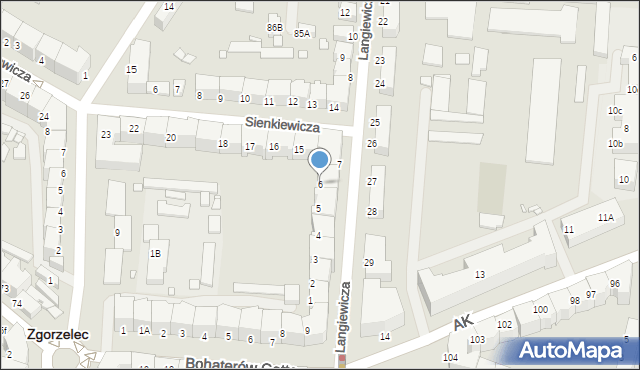Zgorzelec, Langiewicza Mariana, gen., 6, mapa Zgorzelec