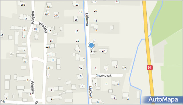 Zielęcice, Łąkowa, 2, mapa Zielęcice