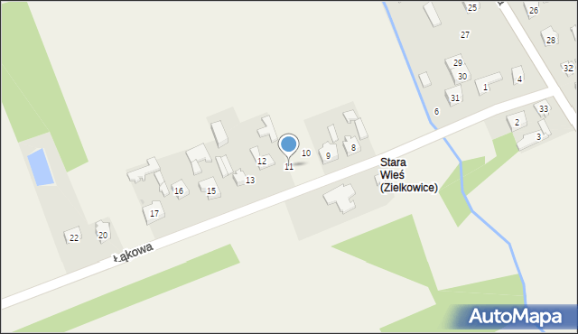 Zielkowice, Łąkowa, 11, mapa Zielkowice