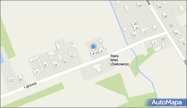 Zielkowice, Łąkowa, 9, mapa Zielkowice