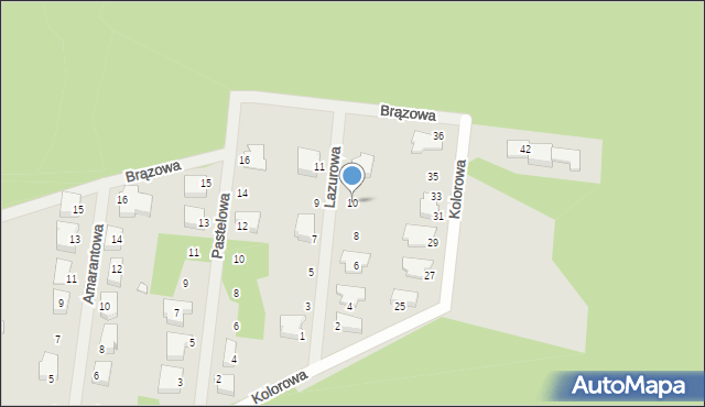Zielona Góra, Lazurowa, 10, mapa Zielona Góra