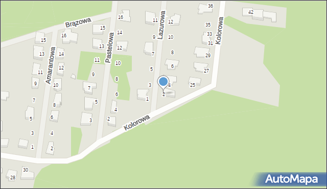 Zielona Góra, Lazurowa, 2, mapa Zielona Góra