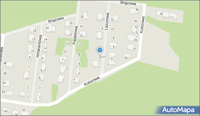 Zielona Góra, Lazurowa, 3, mapa Zielona Góra