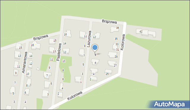 Zielona Góra, Lazurowa, 8, mapa Zielona Góra